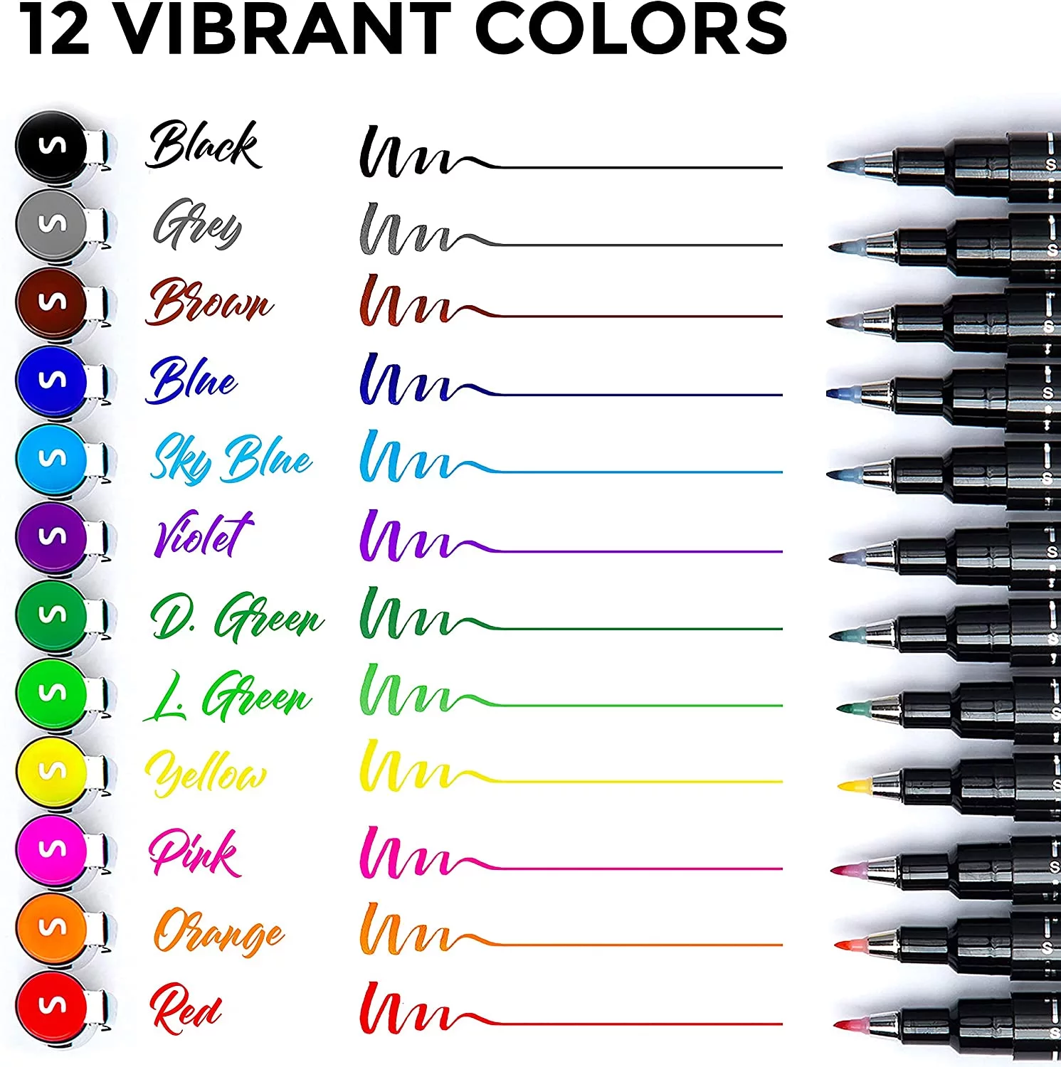  Brush Pens 12pcs 
