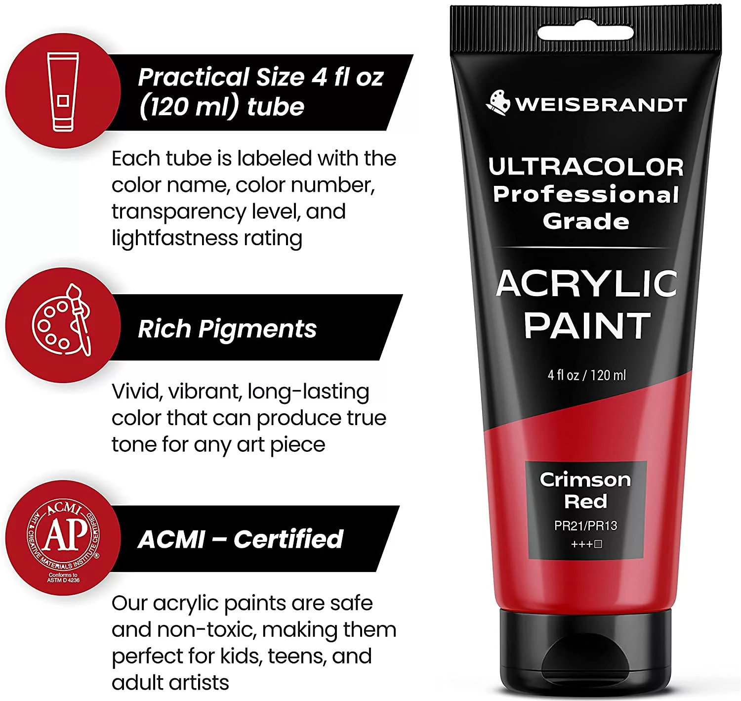  Acrylic Paint Crimson Red 